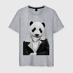 Мужская футболка Панда в свитере