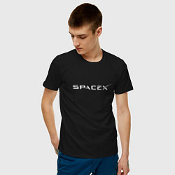 Футболка хлопковая мужская SpaceX, цвет: черный — фото 2
