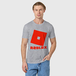 Футболка хлопковая мужская Roblox Logo, цвет: меланж — фото 2