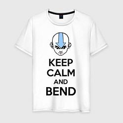 Футболка хлопковая мужская Keep Calm & Bend, цвет: белый