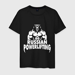 Футболка хлопковая мужская Russian powerlifting цвета черный — фото 1