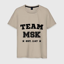 Футболка хлопковая мужская Team MSK est. 1147, цвет: миндальный