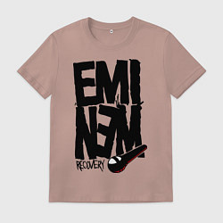 Футболка хлопковая мужская Eminem recovery, цвет: пыльно-розовый