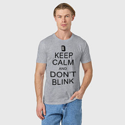Футболка хлопковая мужская Keep Calm & Don't Blink, цвет: меланж — фото 2