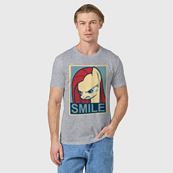 Футболка хлопковая мужская MLP: Smile, цвет: меланж — фото 2