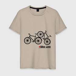 Футболка хлопковая мужская Bike Love, цвет: миндальный