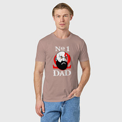 Футболка хлопковая мужская Dad Kratos, цвет: пыльно-розовый — фото 2