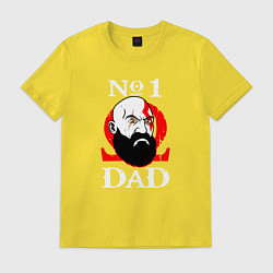 Футболка хлопковая мужская Dad Kratos, цвет: желтый