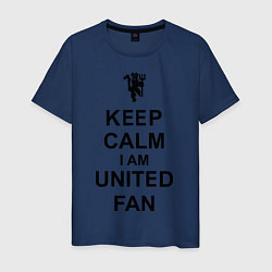 Футболка хлопковая мужская Keep Calm & United fan, цвет: тёмно-синий