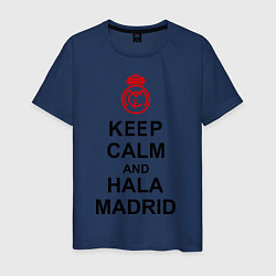 Футболка хлопковая мужская Keep Calm & Hala Madrid, цвет: тёмно-синий