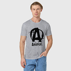 Футболка хлопковая мужская Animal Logo, цвет: меланж — фото 2