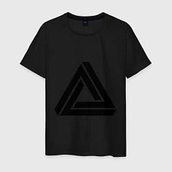 Футболка хлопковая мужская Triangle Visual Illusion, цвет: черный