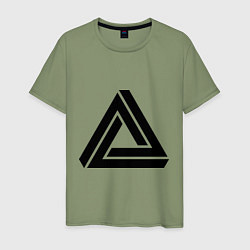 Футболка хлопковая мужская Triangle Visual Illusion, цвет: авокадо