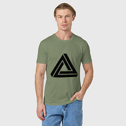Футболка хлопковая мужская Triangle Visual Illusion, цвет: авокадо — фото 2