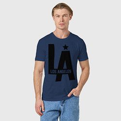 Футболка хлопковая мужская Los Angeles Star, цвет: тёмно-синий — фото 2