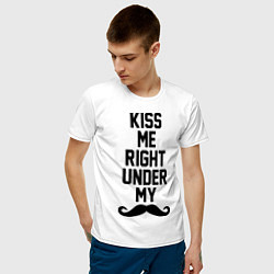 Футболка хлопковая мужская Kiss me цвета белый — фото 2