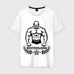 Футболка хлопковая мужская Bodybuilding, цвет: белый