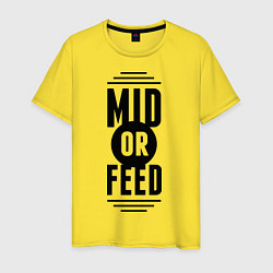 Футболка хлопковая мужская Mid or feed, цвет: желтый