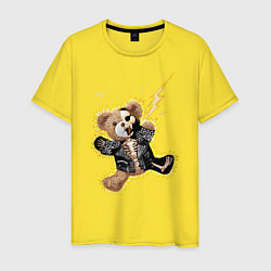 Футболка хлопковая мужская Electric Bear, цвет: желтый
