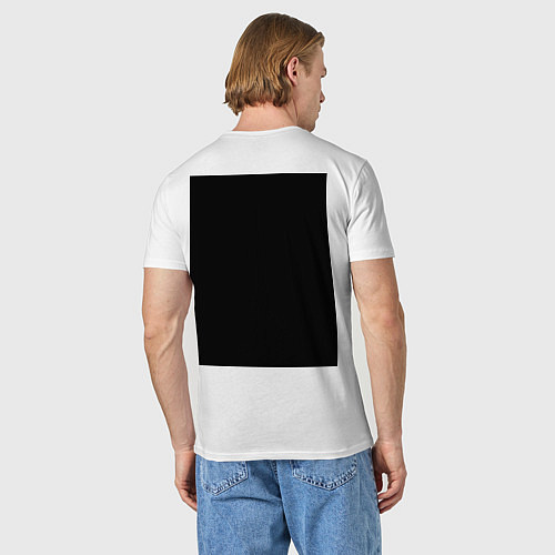 Мужская футболка Котик с рыбкой / Белый – фото 4