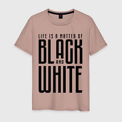 Футболка хлопковая мужская Juventus: Black & White, цвет: пыльно-розовый