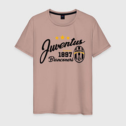 Футболка хлопковая мужская Juventus 1897, цвет: пыльно-розовый