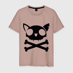 Мужская футболка Кошачий пиратскй флаг