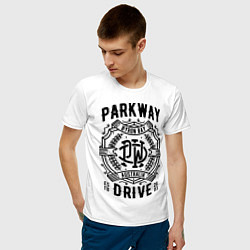 Футболка хлопковая мужская Parkway Drive: Australia цвета белый — фото 2
