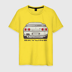 Футболка хлопковая мужская Nissan Skyline R32, цвет: желтый