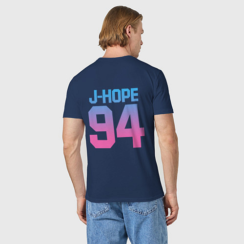 Мужская футболка BTS: Neon J-Hope / Тёмно-синий – фото 4