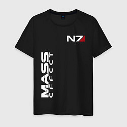 Футболка хлопковая мужская MASS EFFECT N7, цвет: черный