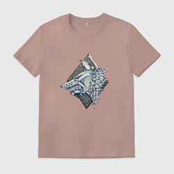 Футболка хлопковая мужская Space Wolves, цвет: пыльно-розовый