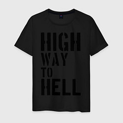 Футболка хлопковая мужская High way to hell, цвет: черный