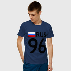 Футболка хлопковая мужская RUS 96 цвета тёмно-синий — фото 2