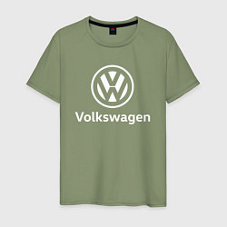 Футболка хлопковая мужская VOLKSWAGEN, цвет: авокадо