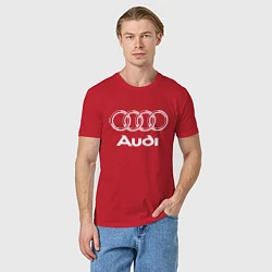 Футболка хлопковая мужская AUDI, цвет: красный — фото 2