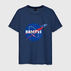 Футболка хлопковая мужская NASA Delorean 88 mph, цвет: тёмно-синий