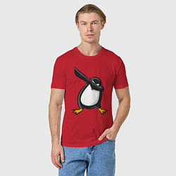 Футболка хлопковая мужская DAB Pinguin, цвет: красный — фото 2