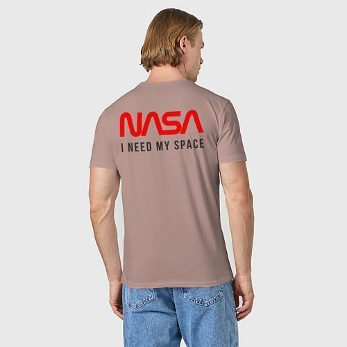 Мужская футболка Nasa i need my space / Пыльно-розовый – фото 4