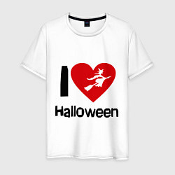 Футболка хлопковая мужская I love halloween (Я люблю хэллоуин), цвет: белый