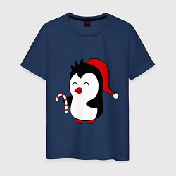 Мужская футболка Новогодний пингвин