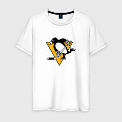 Футболка хлопковая мужская Pittsburgh Penguins: Evgeni Malkin цвета белый — фото 1