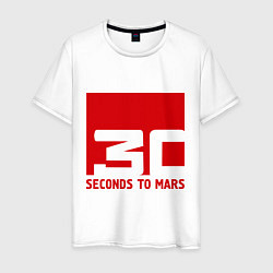 Футболка хлопковая мужская 30 seconds to mars, цвет: белый