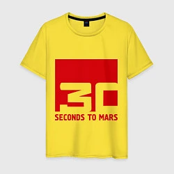 Футболка хлопковая мужская 30 seconds to mars, цвет: желтый