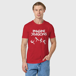 Футболка хлопковая мужская IMAGINE DRAGONS, цвет: красный — фото 2