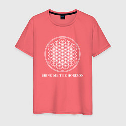 Футболка хлопковая мужская BRING ME THE HORIZON, цвет: коралловый