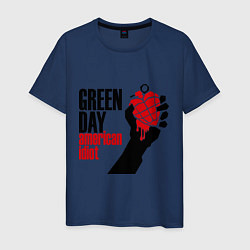 Футболка хлопковая мужская Green Day: American idiot цвета тёмно-синий — фото 1