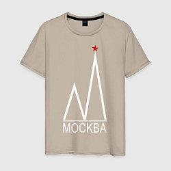 Мужская футболка Москва-белый логотип-2