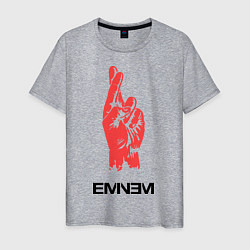 Футболка хлопковая мужская Eminem Hand, цвет: меланж