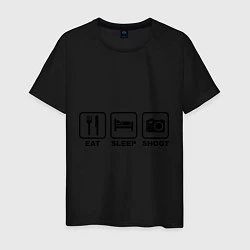 Мужская футболка Eat Sleep Shoot (Ешь, Спи, Фотографируй)